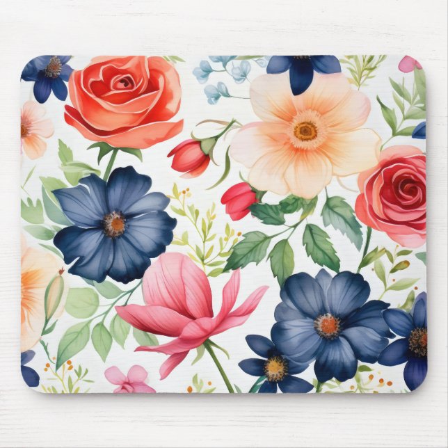 Fintliga färgade blommor musmatta (Framsidan)