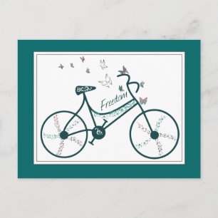 Fintliga fjärilar Blommor och Freedom Bike fläkt Vykort