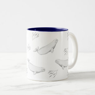 Fintliga valar i Beluga och illustration av Ogräs Två-Tonad Mugg