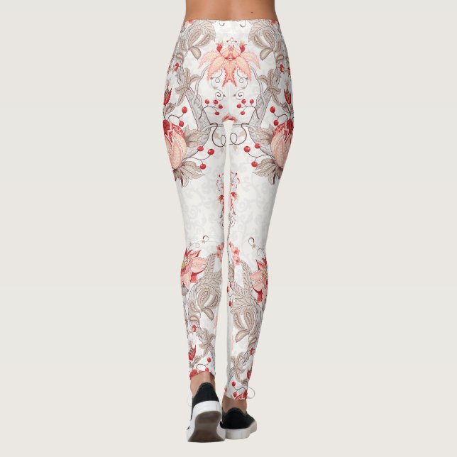 Fintliga vinblommor, sömlösa mönster Leggings (Baksida)
