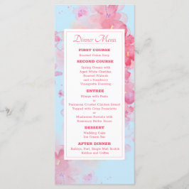 Fintvätefärgad Blommigt blå Bröllop-meny Meny