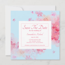 Fintvätefärgad Blommigt blå Spara Datumet