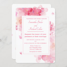 Fintvätefärgad Blommigt Bröllop Inbjudningar