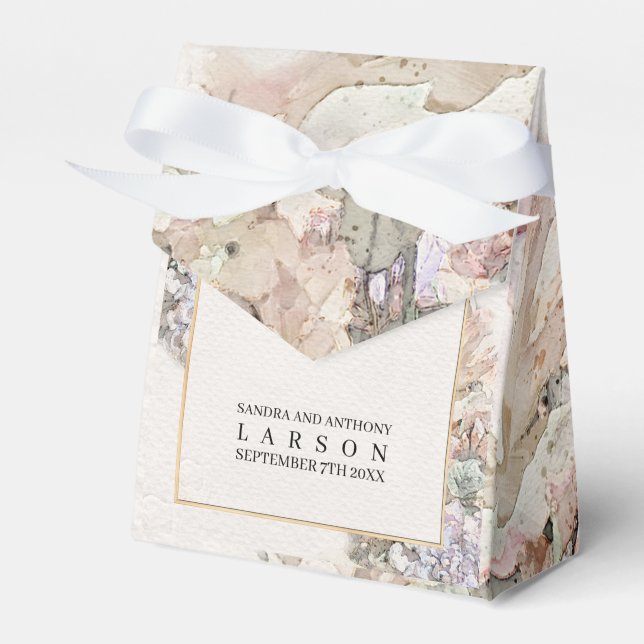 Fintvätefärgad Blommigt Bröllop Presentaskar (Framsidan Sidan)