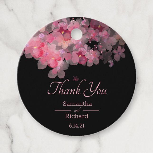 Fintvätefärgad Blommigt Gåvor Etiketter (Framsida)