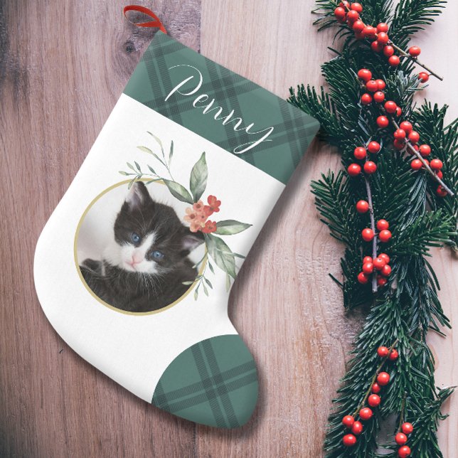 Fintvätefärgad Blommigt - jul Liten Julstrumpa (Skapare uppladdad)