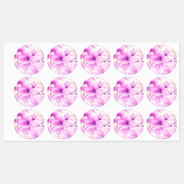 Fintvätefärgade Rosor Klistermärke (Ark)