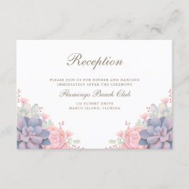 Fintvätefärgade Vår Succulents Bröllop Tilläggskort