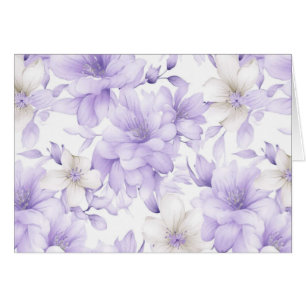 Fintvätefärgat Lila blommor tomt Hälsningskort