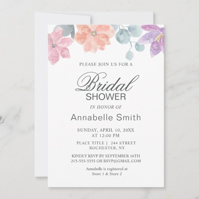 Fintvätefärgslådor. Blommigtens Möhippa Inbjudningar (Framsida)