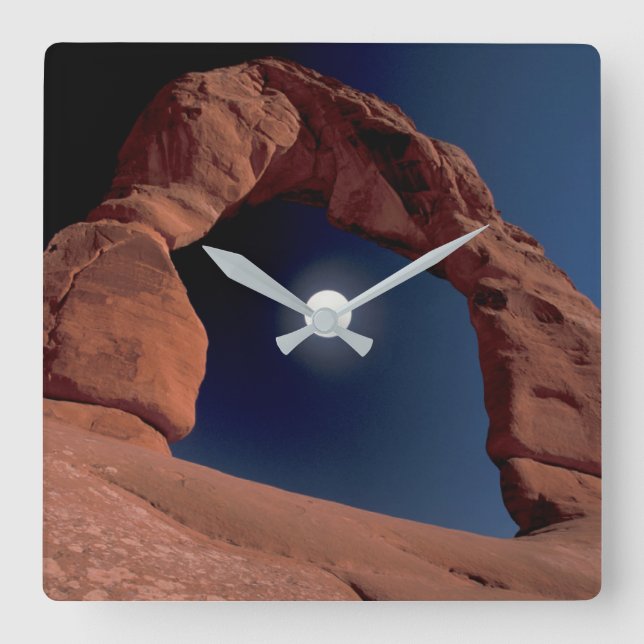 Fintvätt | Arches National Park Utah Fyrkantig Klocka (Framsida)
