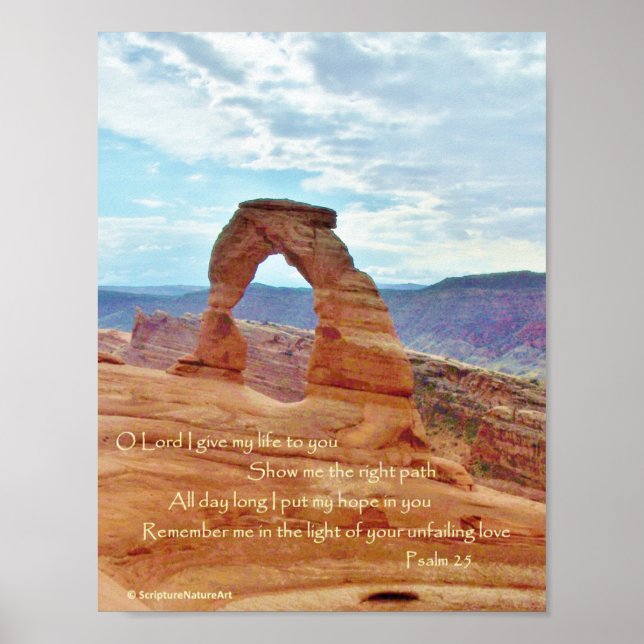 Fintvätt, Arches Nat'l Park, Psalm 25 Poster (Framsidan)