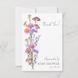 Fintvätt av akrylsyra, Blommigt Bouquet Baby Showe Tack Kort