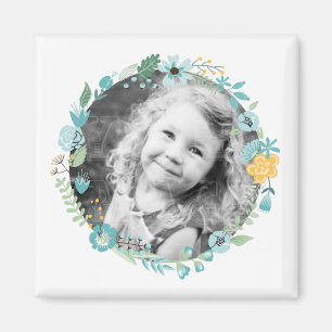 Fintvätt av andningsfoto med Blommigt Magnet