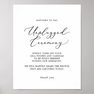 Fintvätt av Black Calligraphy Unplugged Ceremony S Poster