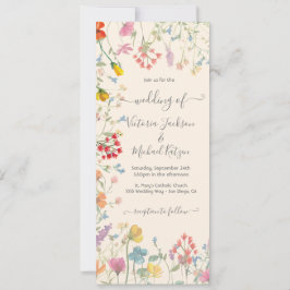 Fintvätt av blommigt av vildblommor inbjudningar