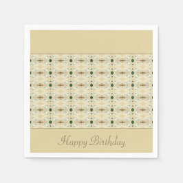 Fintvätt av Blommigt i Mörk grönt och blå form Pappersservett