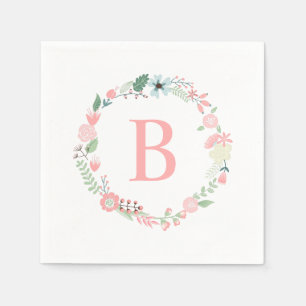Fintvätt av Blommigt Monogrammed utandning Pappersservett