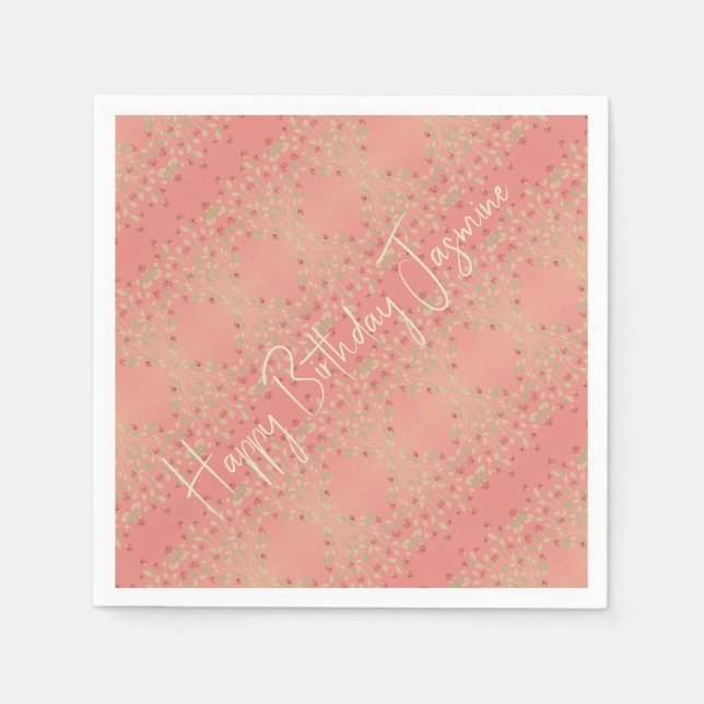 Fintvätt av Blommigt Mönster Pappersservett (Framsidan)