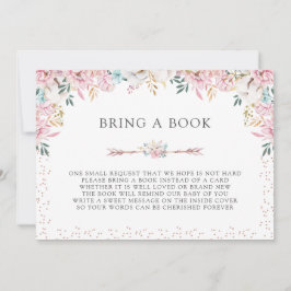 Fintvätt av Blommigt och pilar för en Bok Inbjudningar