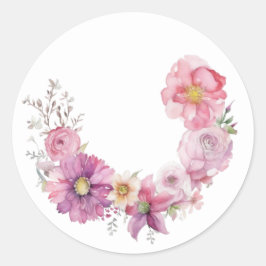 Fintvätt av Blommigt Rosa av andningsbehållare Runt Klistermärke