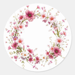 Fintvätt av Blommigt Rosa av andningsbehållare Runt Klistermärke