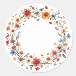 Fintvätt av Blommigt Runt Klistermärke