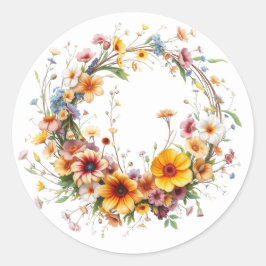 Fintvätt av Blommigt Runt Klistermärke