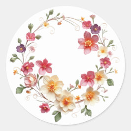 Fintvätt av Blommigt Runt Klistermärke