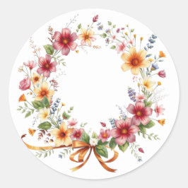 Fintvätt av Blommigt Runt Klistermärke
