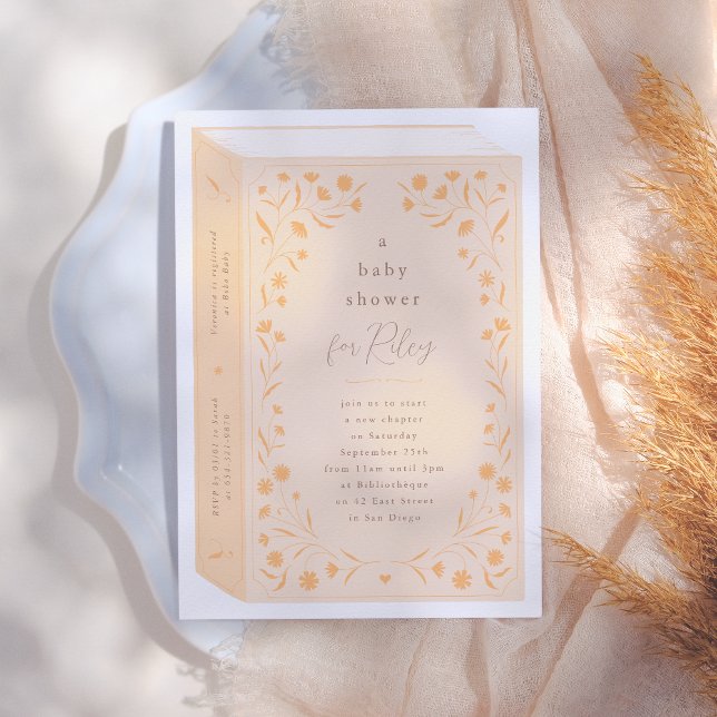 Fintvätt av Blommigt Storybook Baby Shower Inbjudningar (Skapare uppladdad)