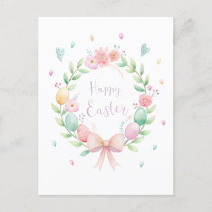 Fintvätt av blommor och ägg från Påsk Helg Vykort