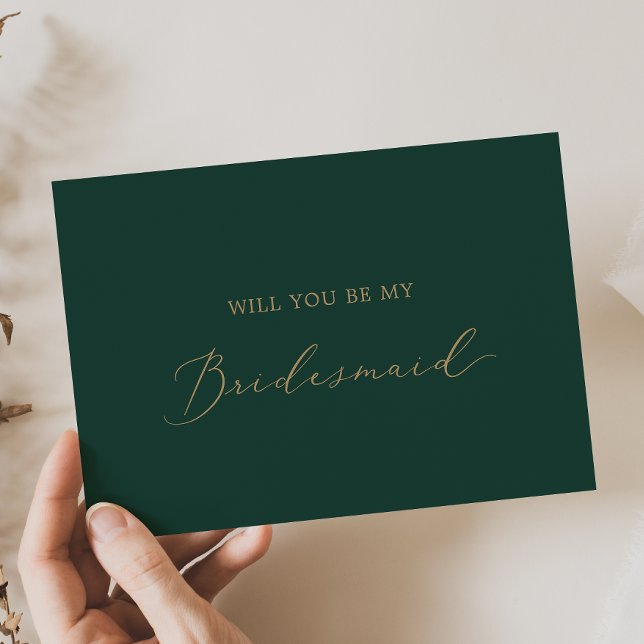 Fintvätt av Bridesmaid-Frieri kort för Guld och Gr (Skapare uppladdad)