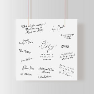 Fintvätt av Bröllop-gästsignering Poster