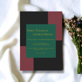 Fintvätt av Chic Retro-färgämne Bröllop Inbjudningar