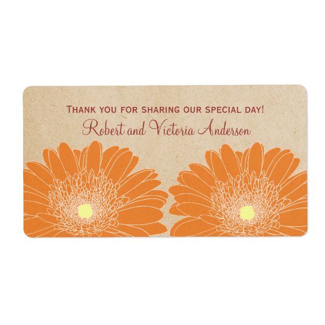 Fintvätt av Daisy, Bröllopsetiketter, Orange Fraktsedel (Framsidan)