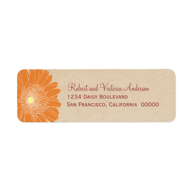 Fintvätt av Daisy, Returetiketter, Orange Returadress Etikett (Framsidan)