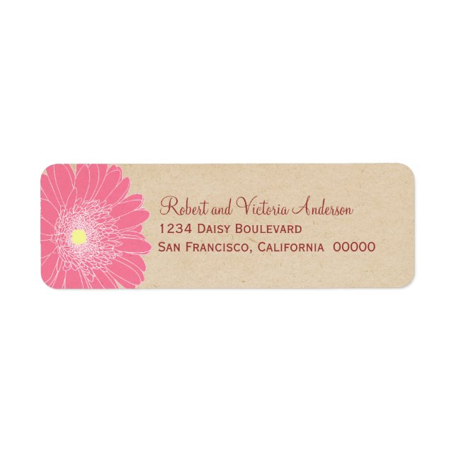 Fintvätt av Daisy, Returetiketter, Rosa Returadress Etikett (Framsidan)