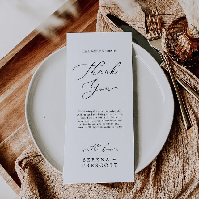 Fintvätt av delikat calligraphy Tea-Tack Meny (Skapare uppladdad)