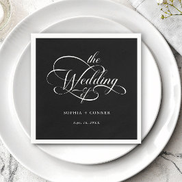 Fintvätt av Elegant Bröllop Black Pappersservett