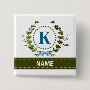 Fintvätt av Elfenbenskusten och Namn med Monogram Knapp