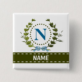 Fintvätt av Elfenbenskusten och Namn med Monogram  Knapp