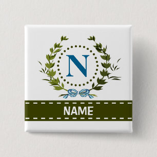 Fintvätt av Elfenbenskusten och Namn med Monogram Knapp