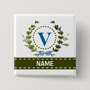 Fintvätt av Elfenbenskusten och Namn med Monogram Knapp
