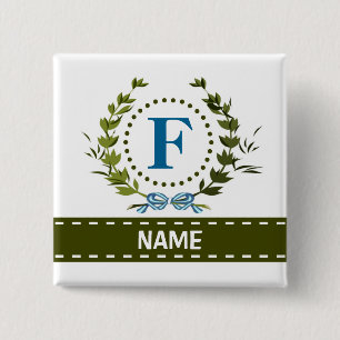 Fintvätt av Elfenbenskusten och Namn med Monogram Knapp