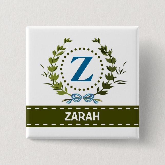 Fintvätt av Elfenbenskusten och Namn med Monogram  Knapp (Framsida)