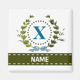 Fintvätt av Elfenbenskusten och Namn med Monogram  Magnet