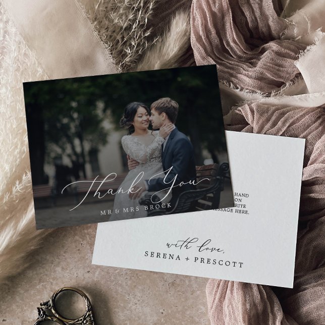 Fintvätt av fet Mörk för kalligrafi Tack Kort (Skapare uppladdad)