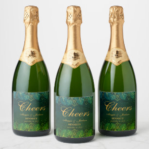 Fintvätt av Grönt och Guld Löv Sparkling Vin Labou