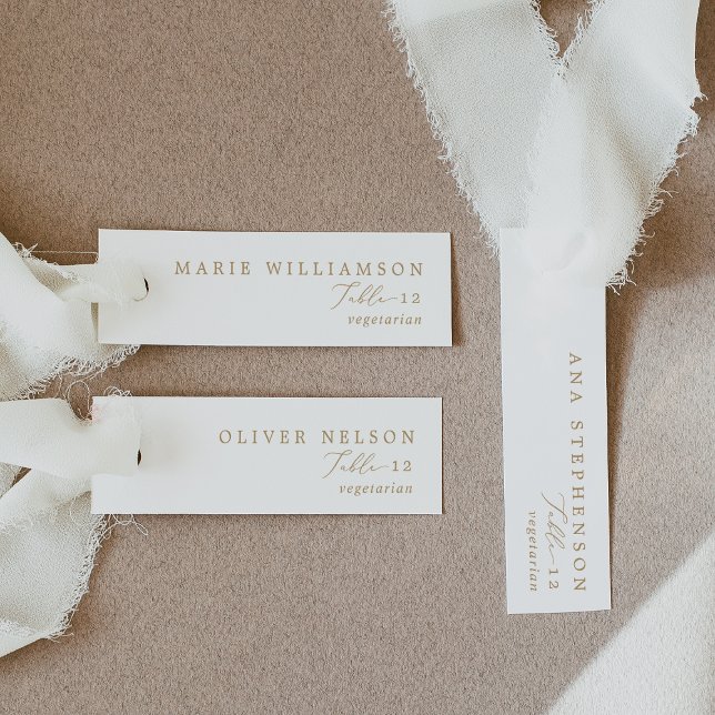 Fintvätt av Guld-calligrafi DIY Bröllop-ortkort Inbjudningar (Delicate Gold Calligraphy DIY Wedding Place Cards)